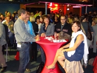 De supporters: Wouter, Bart, Gerda, Koen, Myriam, Catharina en Els